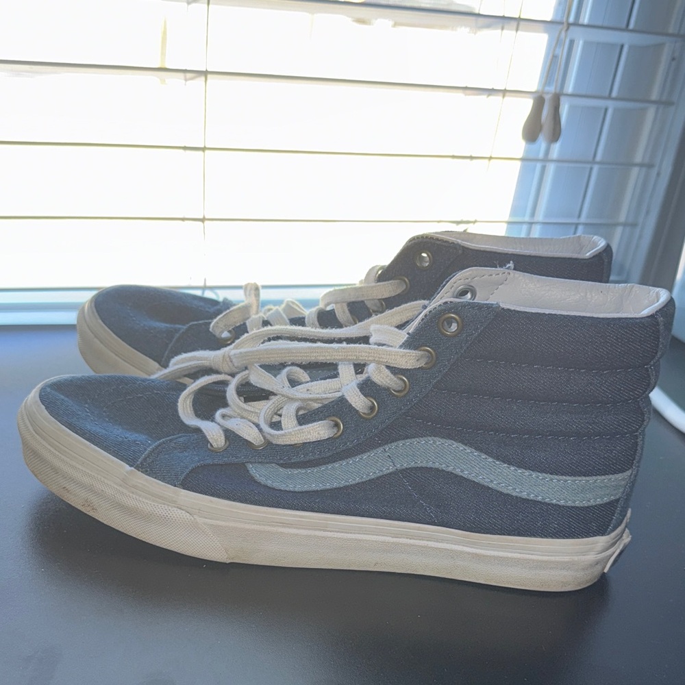 Vans Dark Blue High-Tops with White Accents